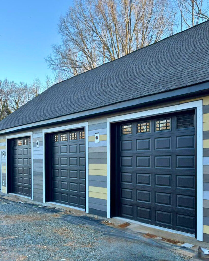 black garage doors